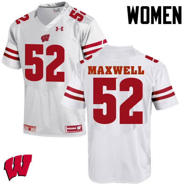 Wisconsin Badgers Women's #52 Jacob Maxwell NCAA Under Armour Authentic White College Stitched Football Jersey BS40C15WU